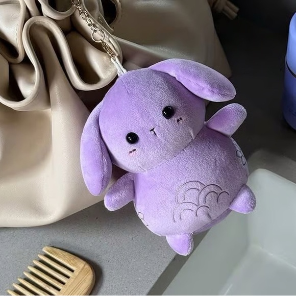 Tatcha Jiyu Chan Purple Bunny Bounce Plushie Keychain CUTEST Plush wont regret! - Picture 2 of 4